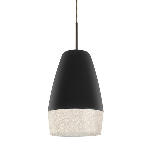 Besa Lighting Abu 12 Cord Pendant, Black/Glitter, Bronze Finish, 1x9W LED 1JT-ABU12BK-LED-BR - main
